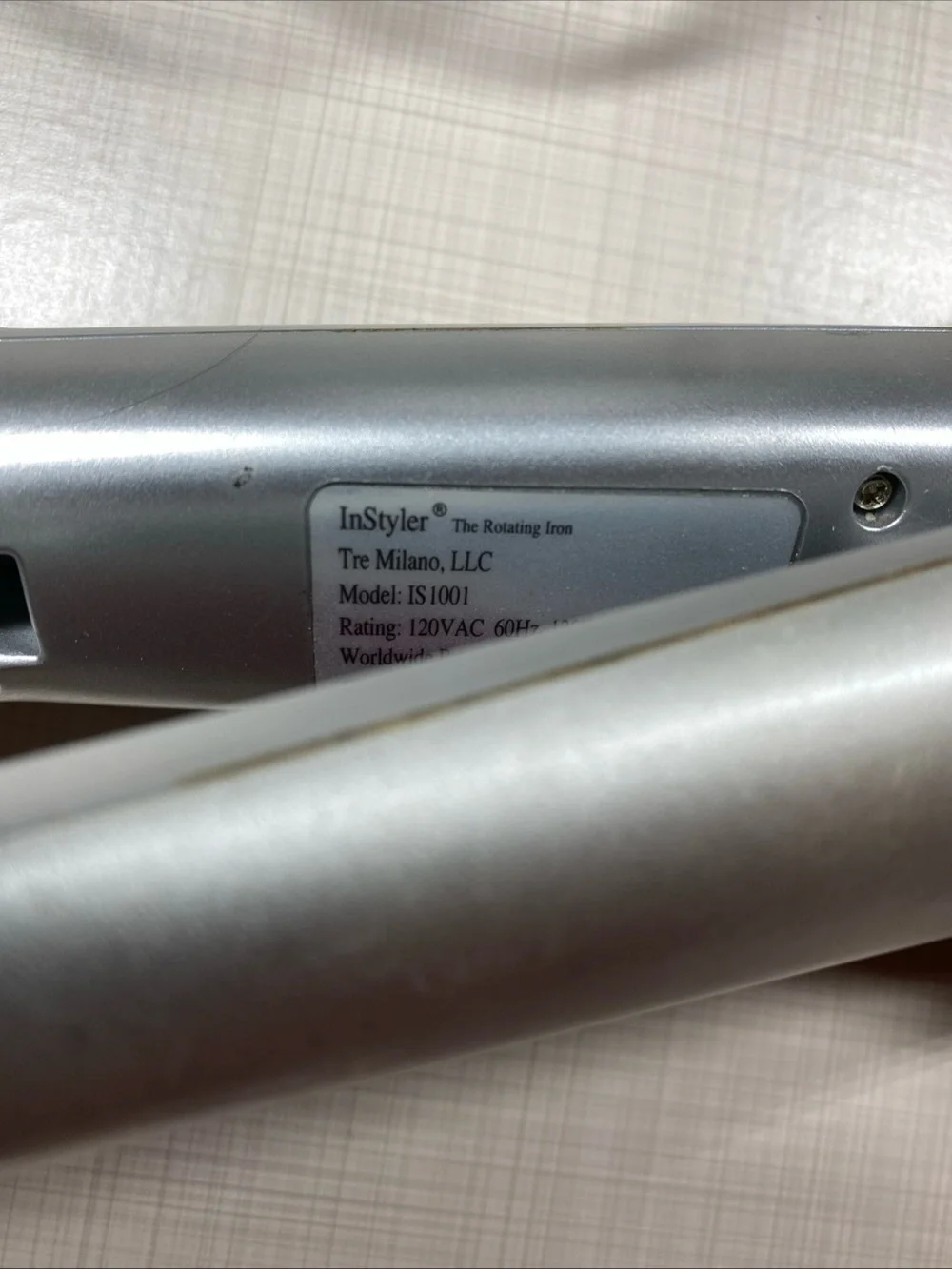 Instyler 1 1/4” Rotating Hair Styling Hot Iron Brush Silver IS1001